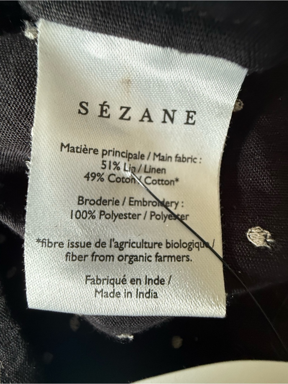Sezane Black Off-Shoulder Bandana Print Blouse - Picture 8 of 8